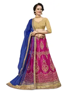 Maroosh Embroidered Thread Work Unstitched Lehenga & Blouse With Dupatta