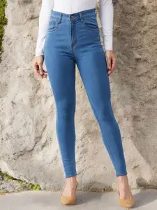 Miss Chase Women Skinny High Rise Distressed Regular Length Denim Jeans