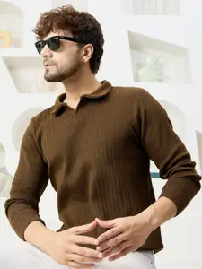 KVETOO Men Striped Long Sleeves Pullover