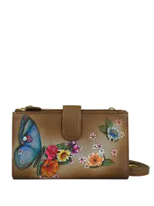 Anuschka Women Floral Printed Leather Zip Around Wallet