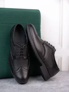 MENGLER Men Textured Lace-Ups Formal Brogues