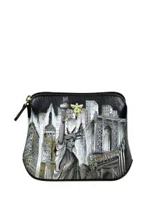 Anuschka Women Abstract Printed Leather Money Clip