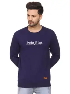 Polo Plus Men Alphanumeric Printed Pullover Sweatshirt