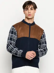 GABBLE & WOLSH Men Colourblocked Pure Cotton Cardigan