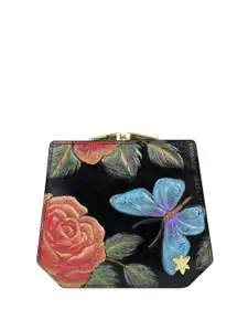 Anuschka Women Floral Printed Leather Two Fold Wallet