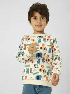 Nauti Nati Boys Playful Conversational Printed Sweatshirt
