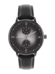 French Connection Men Embellished Dial & Leather Straps Analogue Watch FCN066BBL