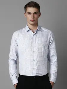 Louis Philippe Men Classic Spread Collar Checked Cotton Formal Shirt