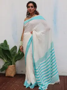 Chidiyaa Striped Jamdani Saree