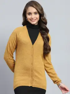 Monte Carlo Women Woollen V - Neck Cardigan Sweater
