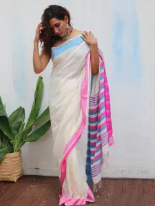 Chidiyaa Striped Jamdani Saree