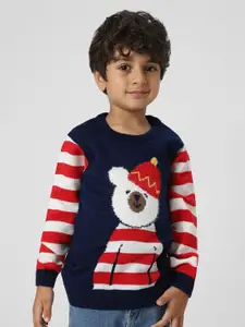 Nauti Nati Boys Festive Themed Acrylic Pullover Sweatshirt