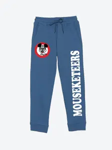 YK Disney Boys Mickey & Friends Typography Printed Mid Rise Joggers