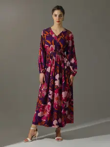 Dora Dori Floral Print Puff Sleeve Maxi Dress