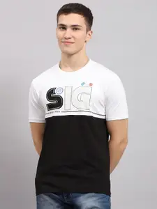 Monte Carlo Men Colourblocked Round Neck Cotton T-shirt