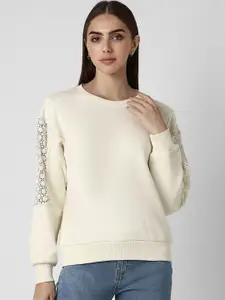 Van Heusen Woman Lace Inserts Sweatshirt