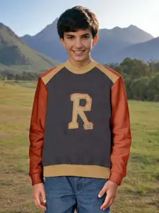 INCLUD Boys Colourblocked Round Neck Pullover Sweatshirt