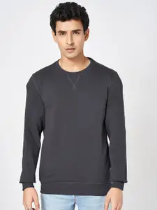 SF JEANS by Pantaloons Men Solid Round Neck Sweatshirt