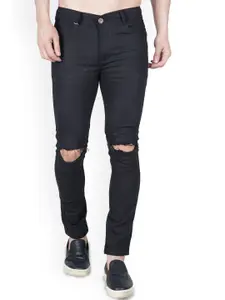 LINARIA Men Classic Tapered Fit Slash Knee Jeans