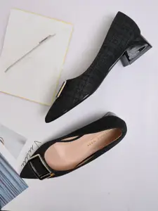 Ronnie Grey Ronnie Woven Design Block Pumps