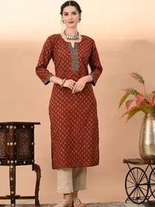 KALINI Women Ethnic Motifs Printed Thread Work Kurta