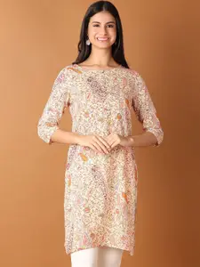 V-Mart Women Floral Printed Mirror Work Kurta
