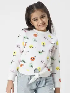 Nauti Nati Girls Conversational Printed Sweatshirt