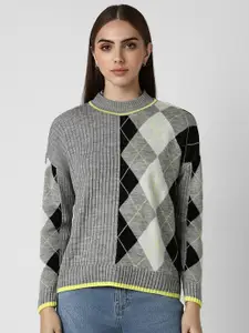 Van Heusen Woman Women Checked Long Sleeves Pullover