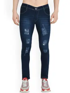LINARIA Men Skinny Fit Distressed Dark Mid-Rise Jeans
