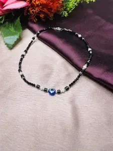 Arte Jewels 92.5 Sterling Silver Beaded Single Anklet