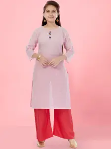 BAESD Girls Embroidered Flared Sleeves Thread Work Kurta