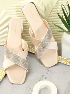 DressBerry Women Embellished Open Toe Flats