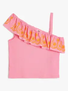 Koton Girls Floral Printed Shoulder Straps Top