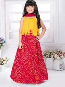 Tiny Kingdom Girls Embroidered Ready to Wear Lehenga & Blouse With Dupatta