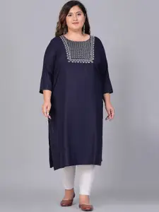 Sztori Women Embroidered Flared Sleeves Thread Work Kurta