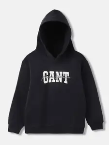 GANT Boys Hooded Typography Printed Sweatshirt