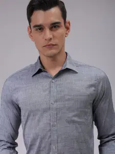 The Indian Garage Co. X Luxe Men Cutaway Collar Solid Cotton Slim Fit Formal Shirt