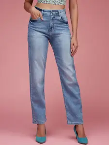 DressBerry Women's Wide-Leg Fit High Rise Stretchable Denim Jeans