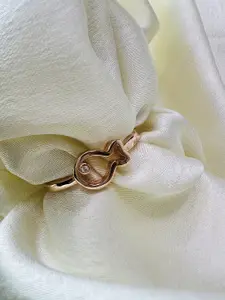 Arte Jewels 925 Sterling Silver Rose Gold-Plated American Diamond-Studded Ring