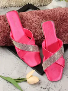 DressBerry Women Embellished Open Toe Flats