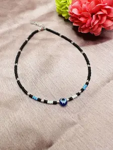 Arte Jewels 92.5 Sterling Silver Beaded Single Anklet