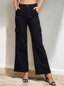 Miss Chase Women Wide Leg High-Rise Stretchable Jeans