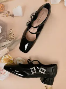 Ronnie Grey Women PU Block Mary Janes