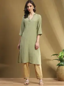 Biba Women Dyed Kurta
