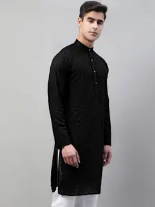 Jompers Men Woven Design Embroidered Cotton Kurta