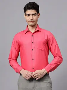 TrendiVastra Men India Slim Spread Collar Solid Cotton Slim Fit Formal Shirt