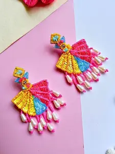 Sangria Gold-Plated Beaded Drop Earrings