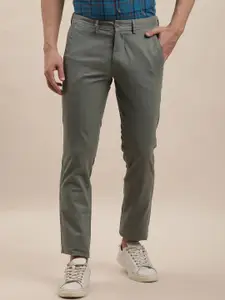 Turtle Men Checked Relaxed Skinny Fit Chinos Trousers