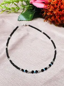 Arte Jewels 92.5 Sterling Silver Beaded Single Anklet