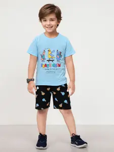 Toonyport Boys Printed Pure Cotton T-shirt with Shorts